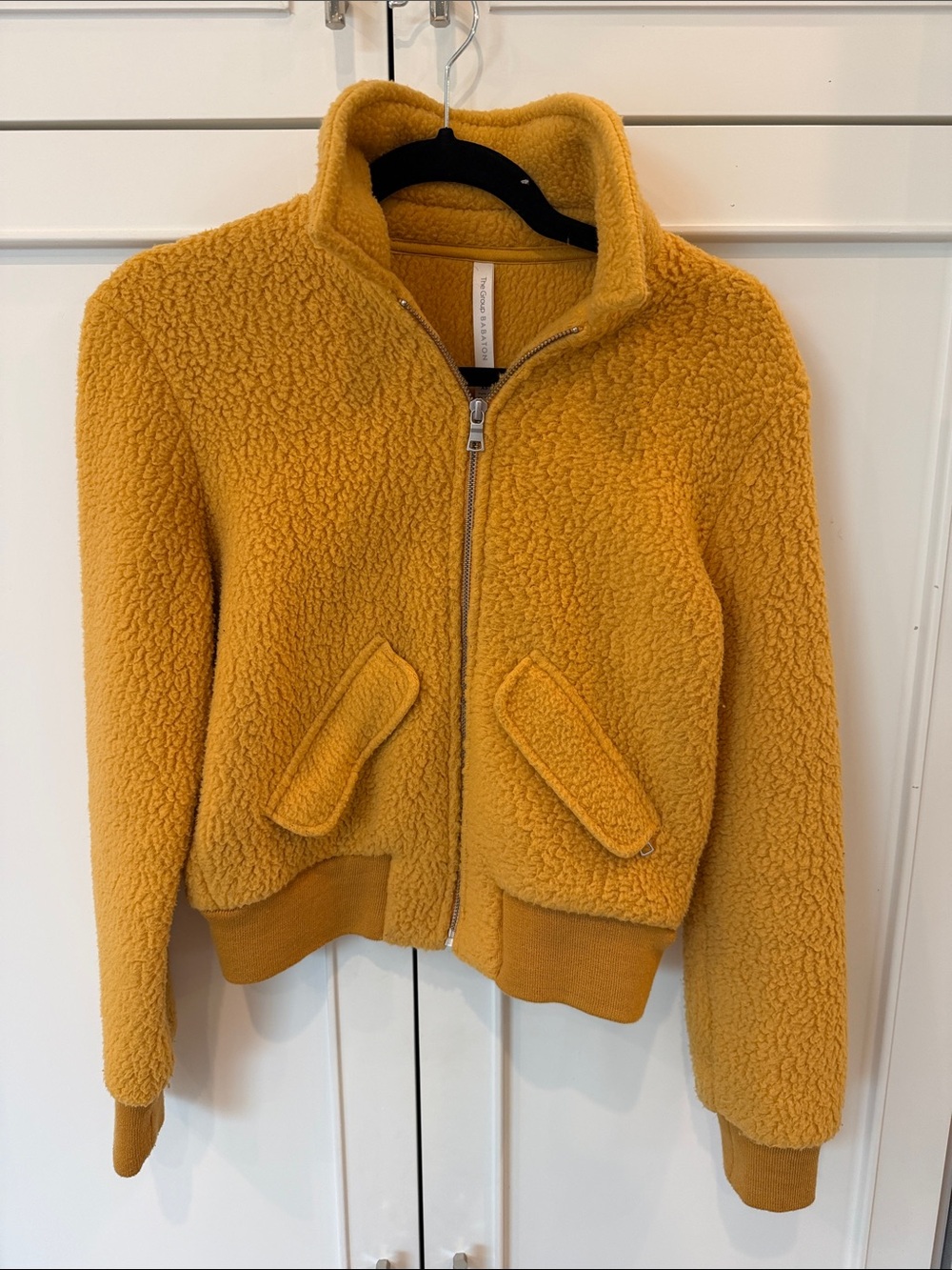 Aritzia Mustard Sherpa Zip-Up Jacket - Women